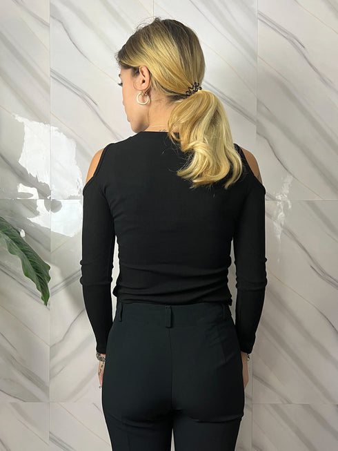 Body donna con maniche e spalle scoperte